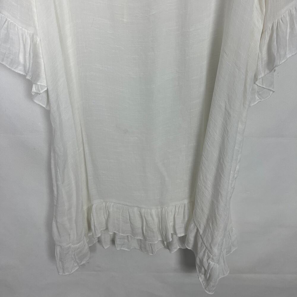 Ekouger Pullover Gauzy White Tunic Dress/Bikini Cover Up Size Medium - Picture 4 of 11